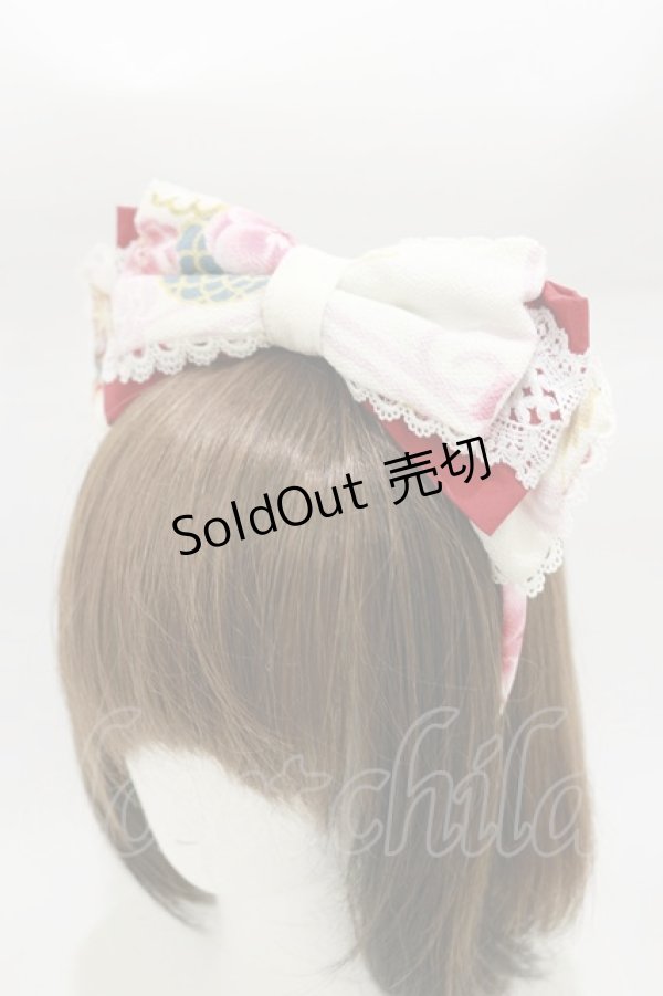 画像1: metamorphose / 花鳥風月〜乙女のはなごろも〜リボンカチューシャ  白梅(White) H-26-01-18-002-ME-AC-NS-ZH (1)