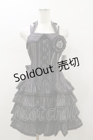 画像: Angelic Pretty / ヴィンテージストライプジャンパースカート Free グレー H-26-01-18-078-AP-OP-NS-ZH