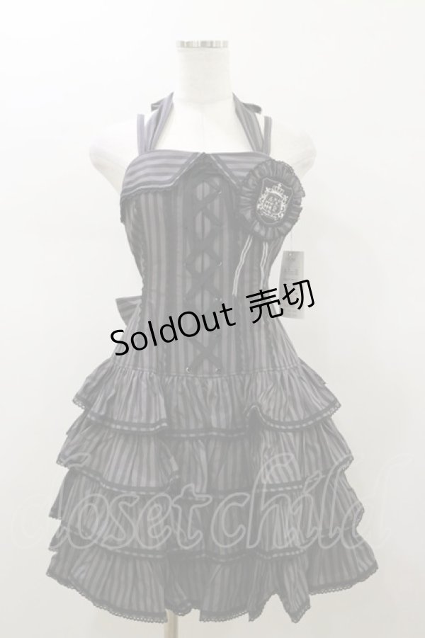 画像1: Angelic Pretty / ヴィンテージストライプジャンパースカート Free グレー H-26-01-18-078-AP-OP-NS-ZH (1)