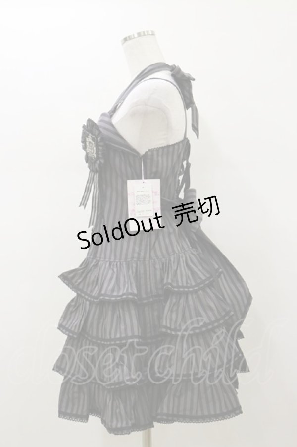 画像3: Angelic Pretty / ヴィンテージストライプジャンパースカート Free グレー H-26-01-18-078-AP-OP-NS-ZH (3)