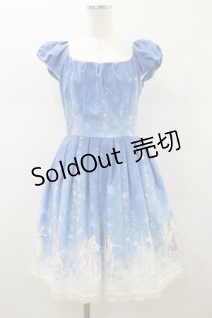 画像: Secret Honey / If you Can Dreamワンピース（ディズニープリンセスver） size2 ブルー H-26-01-18-080-CA-OP-YZ-ZH