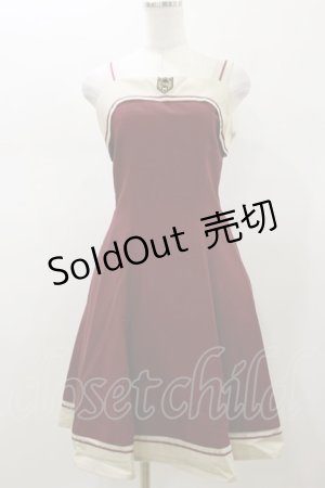 画像: Innocent World / エンブレムフレアージャンパースカート L ボルドー H-26-01-18-083-IW-OP-NS-ZH