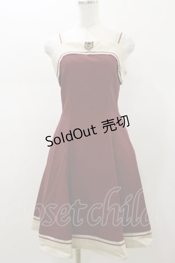 画像1: Innocent World / エンブレムフレアージャンパースカート L ボルドー H-26-01-18-083-IW-OP-NS-ZH (1)