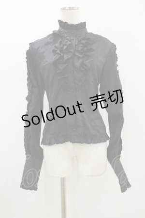 画像: metamorphose / スタンドカラーフリルブラウス Free ブラック H-26-01-18-024-ME-BL-NS-ZH