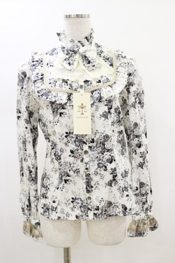 画像1: Victorian maiden / ロココブーケクラシカルドールブラウス Free モノトーン H-26-01-18-026-CL-BL-NS-ZH (1)