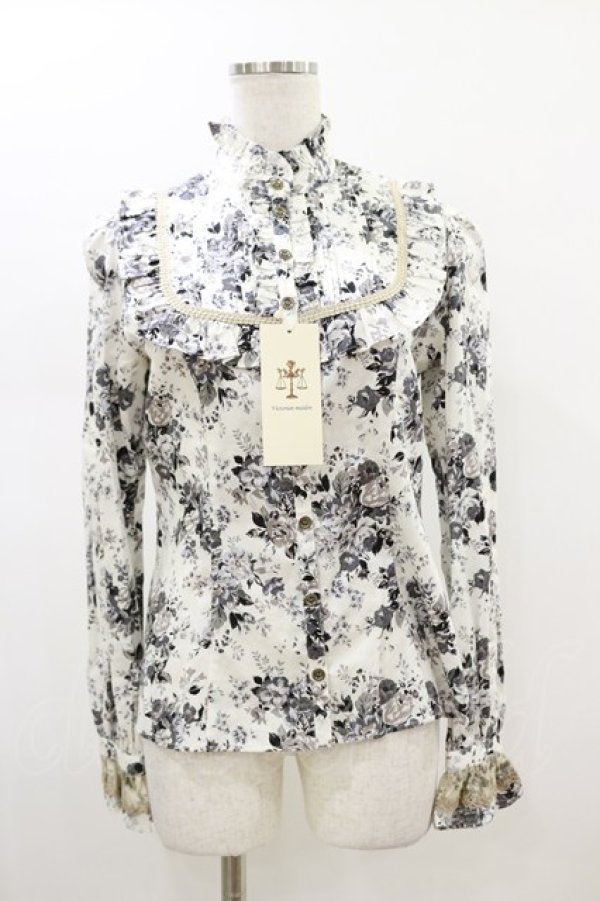 画像4: Victorian maiden / ロココブーケクラシカルドールブラウス Free モノトーン H-26-01-18-026-CL-BL-NS-ZH (4)