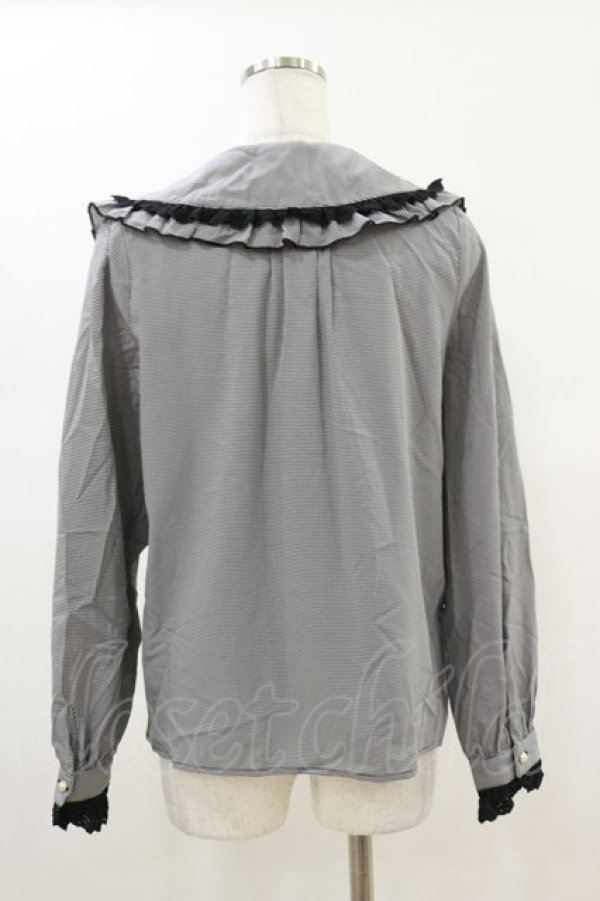 画像2: Amavel / ギンガムチェックフリルブラウス Free ブラック H-26-01-18-031-CA-BL-NS-ZH (2)