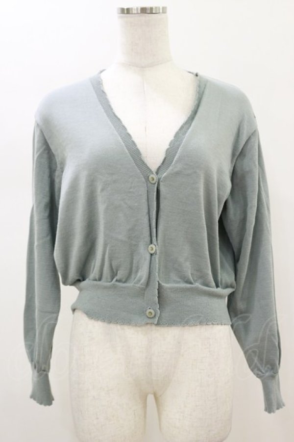 画像1: F&A / ガラス風クリアフラワー釦UVカットニットカーディガン Free MINT H-26-01-18-035-LO-TO-NS-ZH (1)