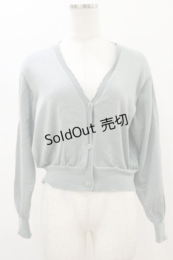 画像1: F&A / ガラス風クリアフラワー釦UVカットニットカーディガン Free MINT H-26-01-18-035-LO-TO-NS-ZH (1)