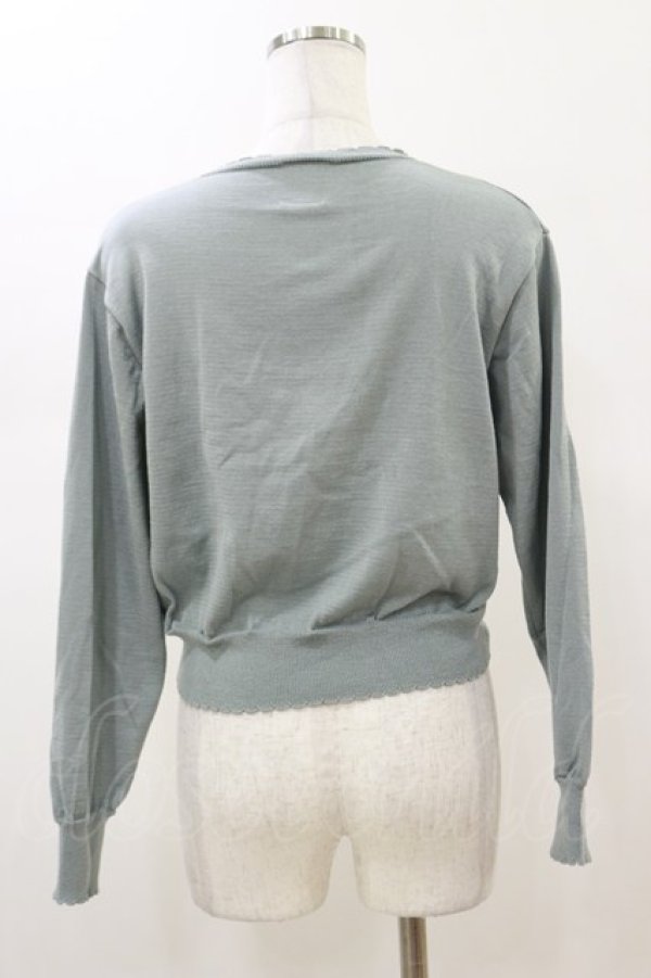 画像2: F&A / ガラス風クリアフラワー釦UVカットニットカーディガン Free MINT H-26-01-18-035-LO-TO-NS-ZH (2)