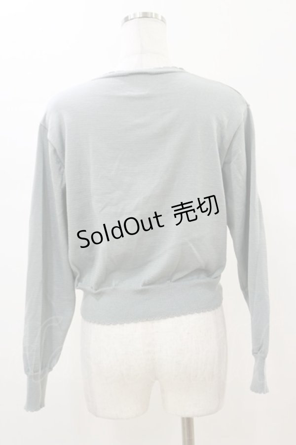 画像2: F&A / ガラス風クリアフラワー釦UVカットニットカーディガン Free MINT H-26-01-18-035-LO-TO-NS-ZH (2)