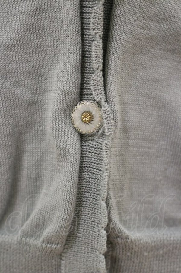 画像3: F&A / ガラス風クリアフラワー釦UVカットニットカーディガン Free MINT H-26-01-18-035-LO-TO-NS-ZH (3)