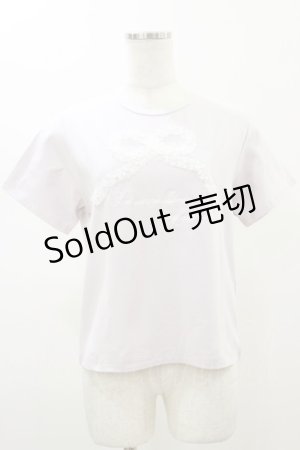 画像: evelyn / チュールリボンTシャツ Free ピンク H-26-01-18-038-LO-TS-NS-ZH