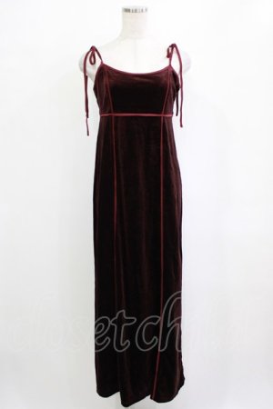 画像: merry jenny / ribbonベロアキャミワンピース  ボルドー H-26-01-19-028-LO-OP-KB-ZH