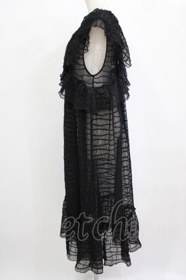 画像2: merry jenny / ラッフルティアードシアーワンピース  ブラック H-26-01-19-029-LO-OP-KB-ZH (2)