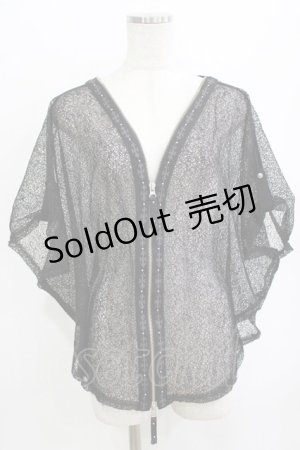 画像: Ozz Croce / レースドルマンZIPジャケット  黒 H-26-01-19-035-OO-JA-KB-ZH