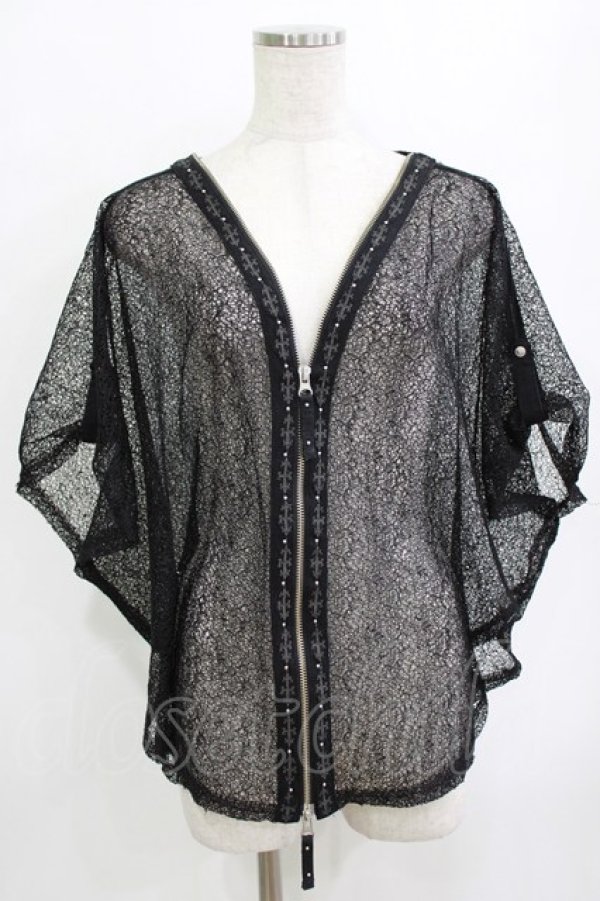 画像1: Ozz Croce / レースドルマンZIPジャケット  黒 H-26-01-19-035-OO-JA-KB-ZH (1)