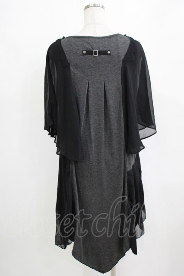 画像3: Ozz Croce / レイヤードノースリーブワンピース  グレー×黒 H-26-01-19-036-OO-OP-KB-ZH (3)