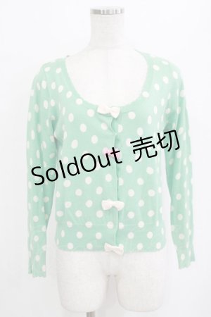 画像: Emily Temple cute / リボンドットカーディガン  グリーン H-26-01-19-042-ET-TO-KB-ZH