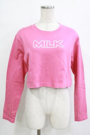 画像: MILK / MILKショート L.S Tee  ディープピンク×ピンク H-26-01-19-044-ML-TO-KB-ZH