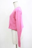 画像2: MILK / MILKショート L.S Tee  ディープピンク×ピンク H-26-01-19-044-ML-TO-KB-ZH (2)
