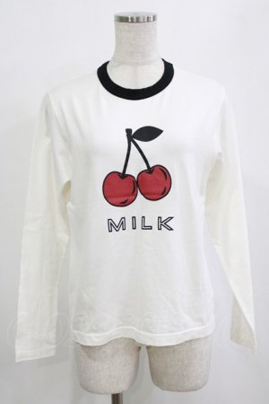 画像: MILK / Cherry L.S. Tee  オフ H-26-01-19-045-ML-TO-KB-ZH