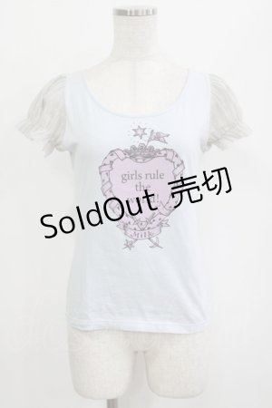 画像: MILK / girls rule the world Tee  サックス H-26-01-19-049-ML-TO-KB-ZH