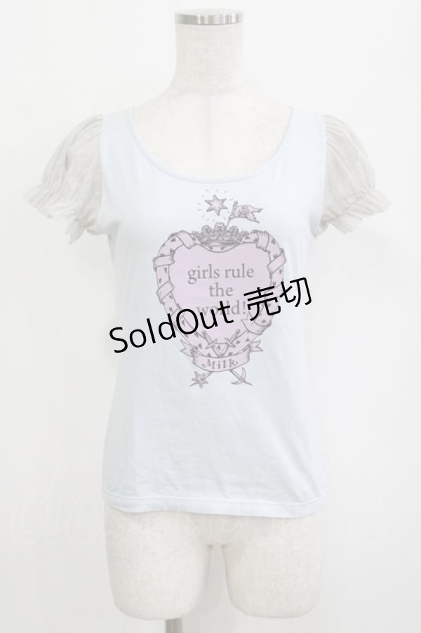 画像1: MILK / girls rule the world Tee  サックス H-26-01-19-049-ML-TO-KB-ZH (1)