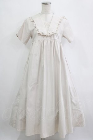 画像: merry jenny / フリルセーラーミモレワンピース  ベージュ H-26-01-19-006-LO-OP-KB-ZH