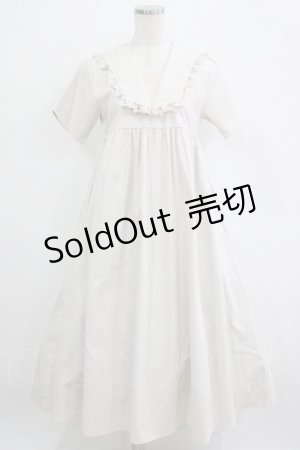 画像: merry jenny / フリルセーラーミモレワンピース  ベージュ H-26-01-19-006-LO-OP-KB-ZH
