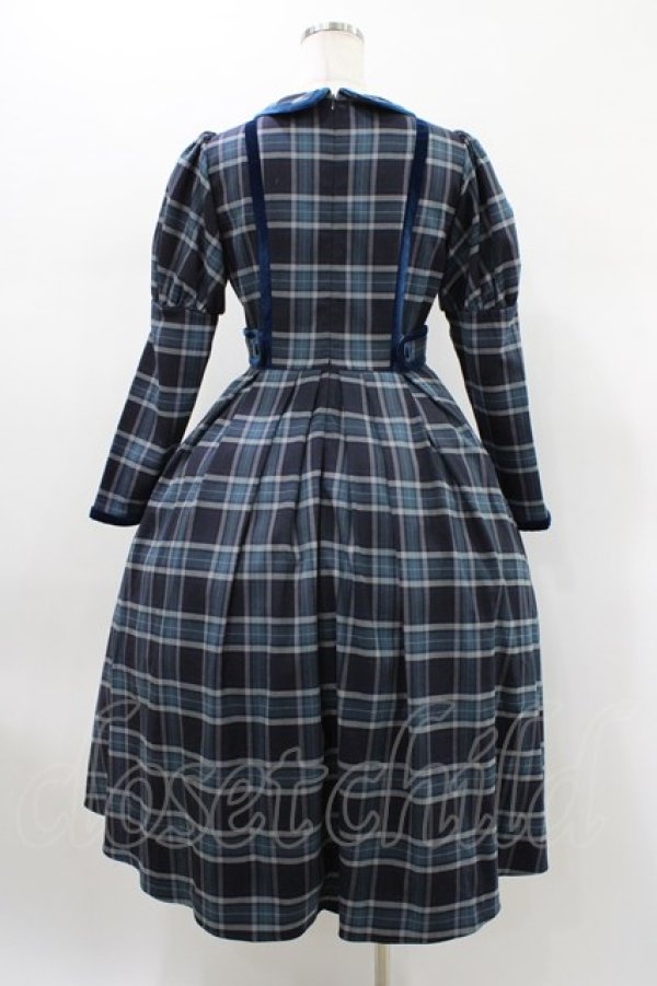 画像2: Maria pipi / フローラツイルチェックドレス S NAVY/WHITE H-26-01-19-1030-EL-OP-NS-ZH (2)