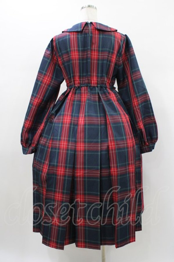 画像2: FLC / MINA*タータンチェックワンピース L グリーン H-26-01-19-1031-0-OP-NS-ZH (2)