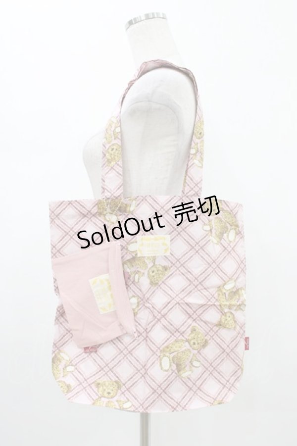 画像1: PINK HOUSE / PINK HOUSE×misako&erinkoピンクリトルテディプリントトートバッグ  ピンク H-26-01-19-1006-LO-BG-NS-ZH (1)