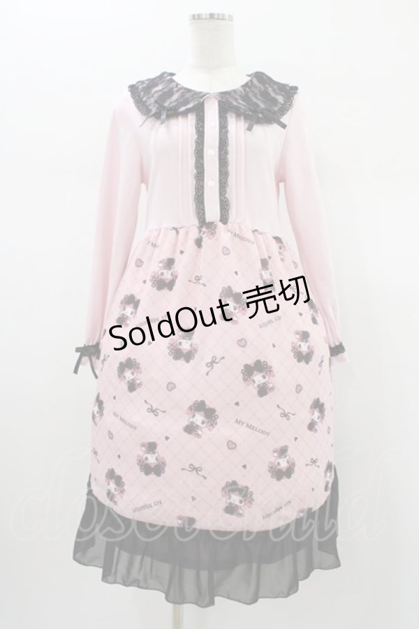 画像1: サンリオ / 真夜中のメロクロ/マイメロディワンピース S ピンク H-26-01-19-1035-EL-OP-NS-ZH (1)