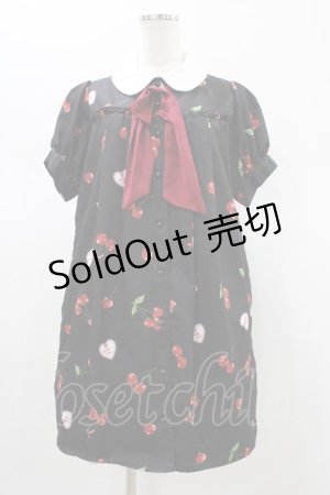 画像: Ank Rouge /  Fancy Strawberryシャツワンピース M ブラック H-26-01-19-1037-CA-OP-NS-ZH