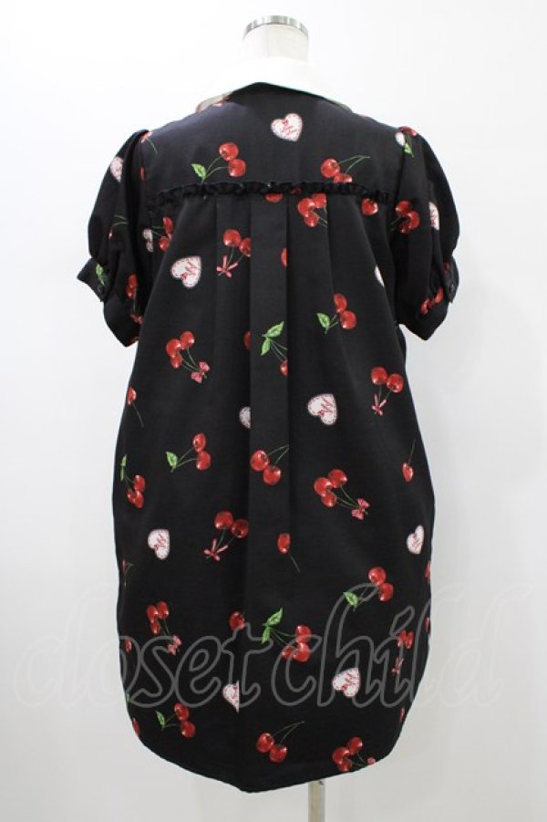 画像2: Ank Rouge /  Fancy Strawberryシャツワンピース M ブラック H-26-01-19-1037-CA-OP-NS-ZH (2)