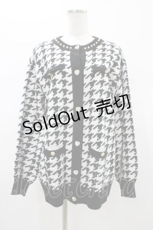 画像: Ank Rouge / ビジューボタン千鳥カーデ M ブラック H-26-01-19-1045-CA-TO-NS-ZH