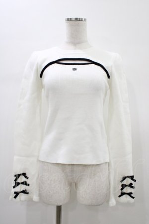 画像: evelyn / ロゴリボンスリットニット Free オフ H-26-01-19-1050-LO-TO-NS-ZH