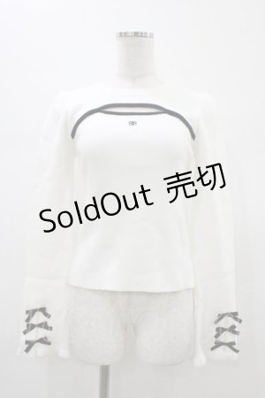 画像: evelyn / ロゴリボンスリットニット Free オフ H-26-01-19-1050-LO-TO-NS-ZH