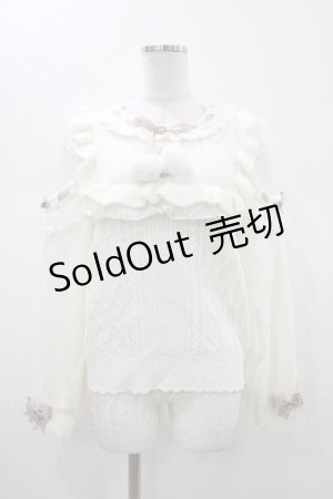 画像: LIZ LISA / ポンポンリボンレースヨークニットトップス Free オフ H-26-01-19-1051-LO-TO-NS-ZH
