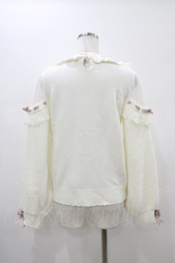 画像2: LIZ LISA / ポンポンリボンレースヨークニットトップス Free オフ H-26-01-19-1051-LO-TO-NS-ZH (2)