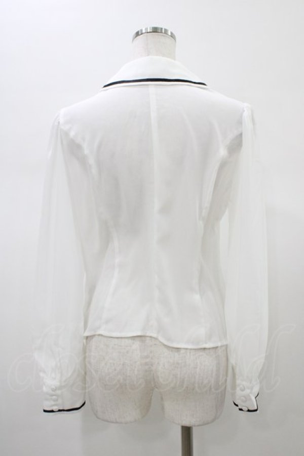 画像2: Innocent World White / リボンタイ付きブラウス M オフ H-26-01-19-1052-IW-BL-NS-ZH (2)