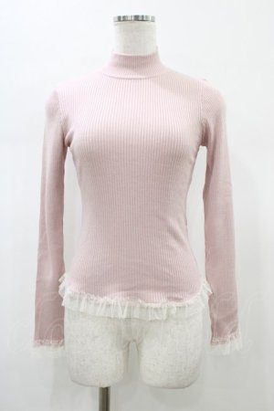 画像: JESUS DIAMANTE / ロココフリルハイネックニット 38 ピンク H-26-01-19-1056-JE-TO-NS-ZH