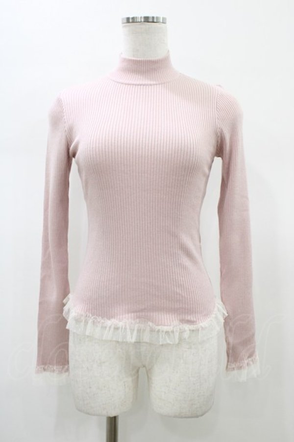 画像1: JESUS DIAMANTE / ロココフリルハイネックニット 38 ピンク H-26-01-19-1056-JE-TO-NS-ZH (1)