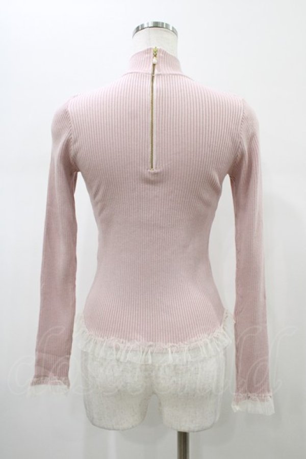 画像2: JESUS DIAMANTE / ロココフリルハイネックニット 38 ピンク H-26-01-19-1056-JE-TO-NS-ZH (2)