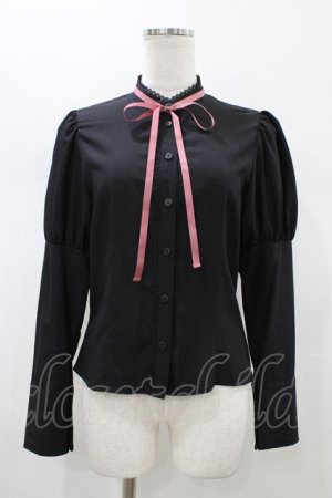 画像: Kurumi Collaboration / KRデシンジゴスリブラウス SS ブラック H-26-01-19-1059-0-BL-NS-ZH