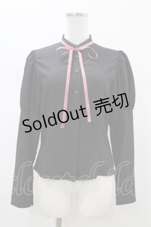 画像: Kurumi Collaboration / KRデシンジゴスリブラウス SS ブラック H-26-01-19-1059-0-BL-NS-ZH