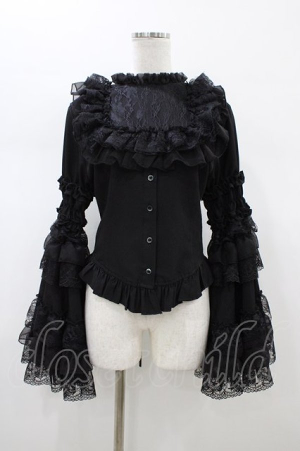画像1: 夜 少女（海外ロリータブランド） / 永劫の禁忌ブラウス L ブラック H-26-01-19-1061-0-BL-YZ-ZH (1)