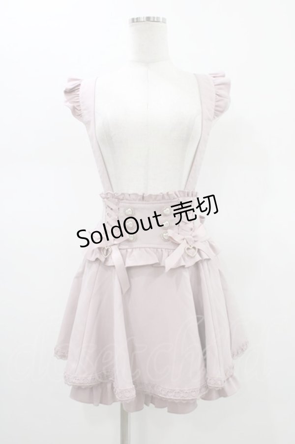 画像1: LIZ LISA / レースアップサスペンダー付スカパン Free ピンク H-26-01-19-1012-LO-PA-NS-ZH (1)