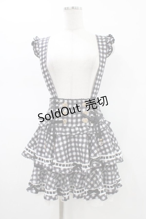 画像1: LIZ LISA / はしごリボンギンガムティアードスカパン free ブラック H-26-01-19-1013-LO-PA-YZ-ZH (1)